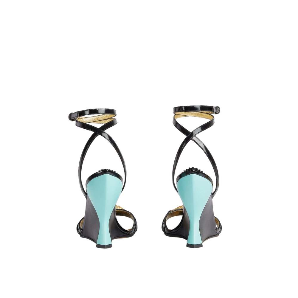 Gucci - Two-Toned Embellished Wedge Sandals - IT 37.5 - Picture 4 of 6